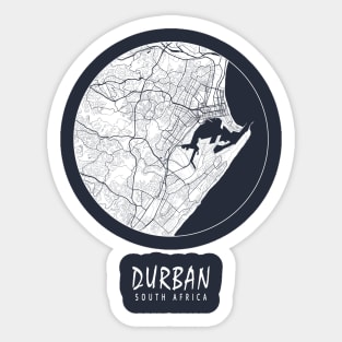 Durban, South Africa City Map - Full Moon Sticker